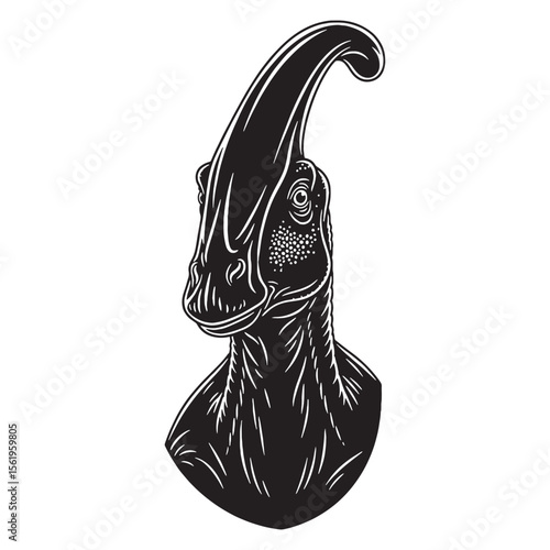 The elegant crest of the Late Cretaceous – Parasaurolophus silhouette in clean Parasaurolophus vector – Parasaurolophus illustration

