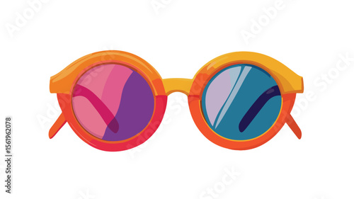 Bold Sunglasses in 60s Retro Fashion Summer Style EPS