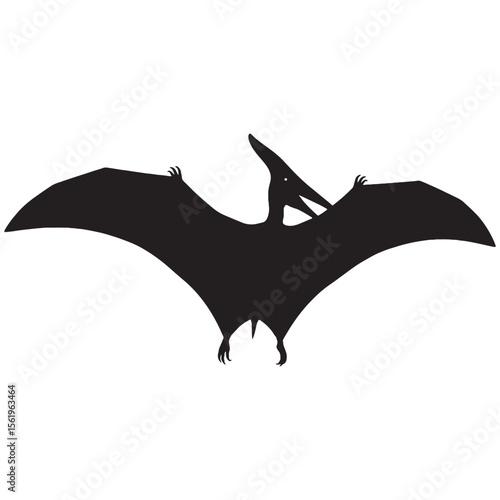 Airborne elegance from the Mesozoic – Pteranodon silhouette captured in dynamic Pteranodon vector – Pteranodon illustration

