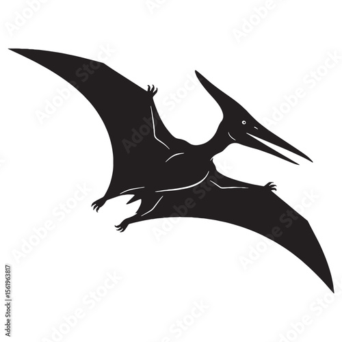 The silent flyer of deep time – Pteranodon silhouette paired with smooth Pteranodon vector – Pteranodon illustration

