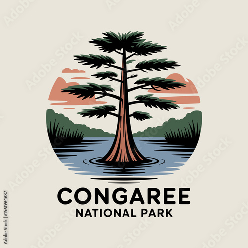 Cypress Tree Scene – Congaree National Park Poster