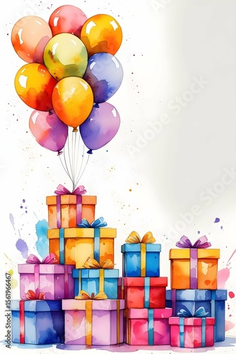 gift boxes and balloons