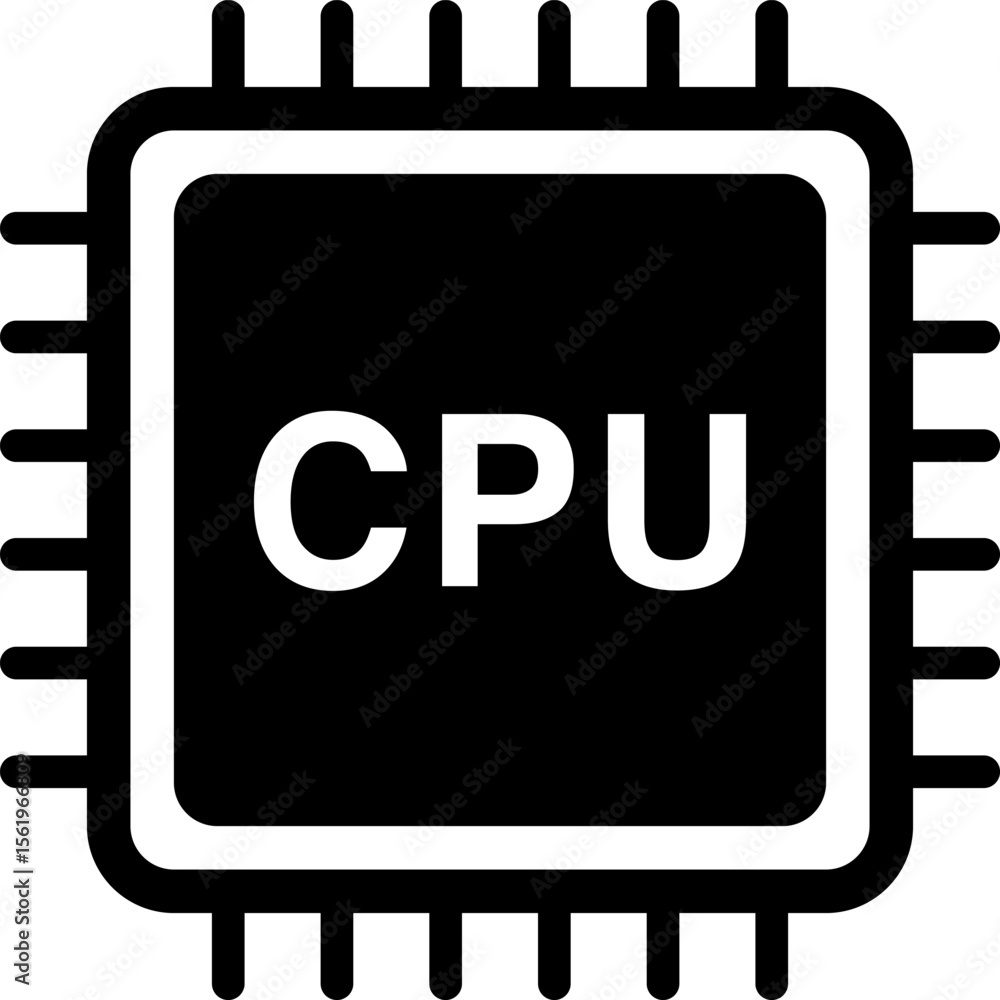 CPU、中央演算処理装置のシンプルなアイコン CPU、中央演算処理装置のシンプルなアイコン
