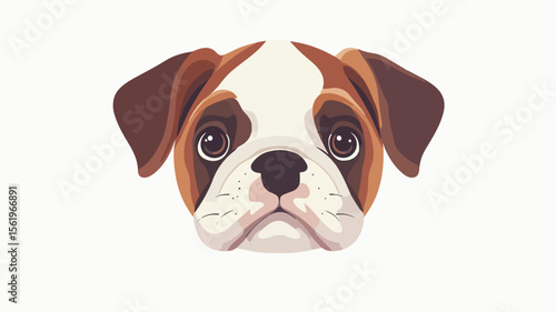 Adorable Bulldog Puppy Face - Cute Dogs Pups Head Portrait