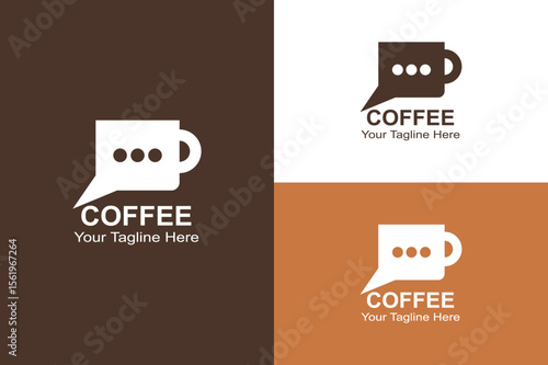 Coffee Chat Logo – Talk Bubble & Cup Icon for Social Cafe