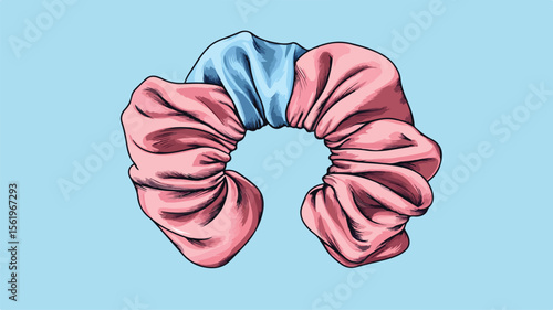 Vibrant Woman's Girlish Scrunchie Hair Accessory in Bright Colors