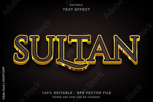 Sultan Luxury Gold 3D Editable Text Effect Template