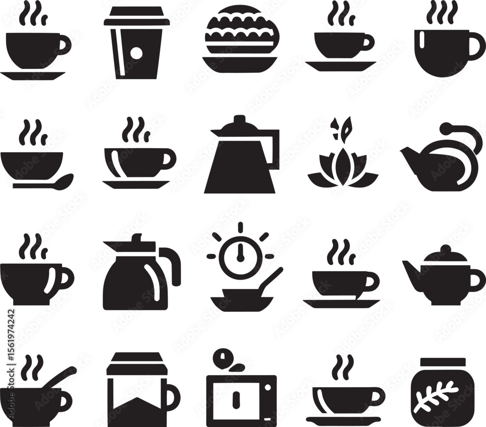 set of coffee cups and tea set of coffee cups and tea