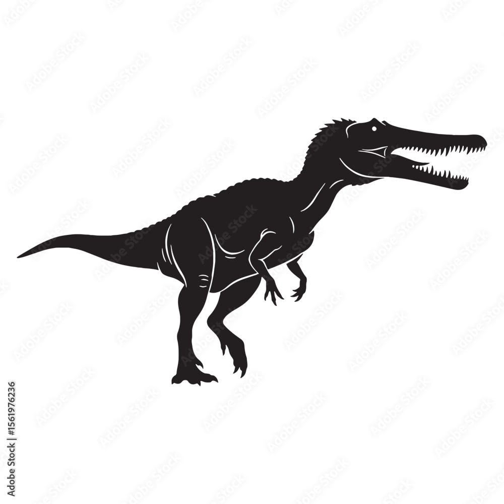 Fototapeta premium Streamlined and strong – Suchomimus silhouette in bold Suchomimus vector – Suchomimus illustration