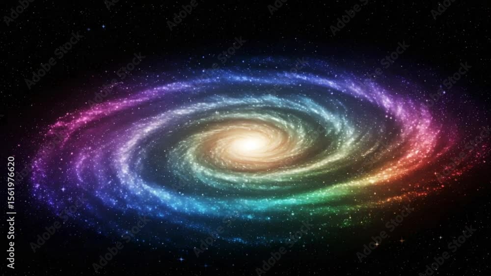 Rainbow Spiral Galaxy in Space; Stellar Background; Design Use Rainbow Spiral Galaxy in Space; Stellar Background; Design Use