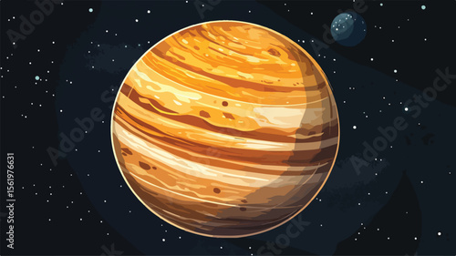 Striped Jupiter Giant Planet Ball Sphere EPS Image