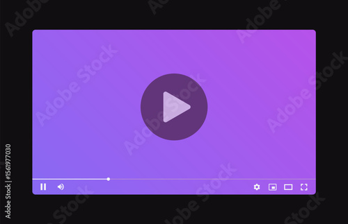 Media player screen display ui mockup. Video player UI template