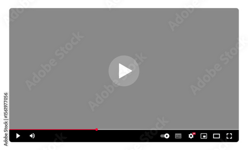 Media player screen display ui mockup. Video player UI template
