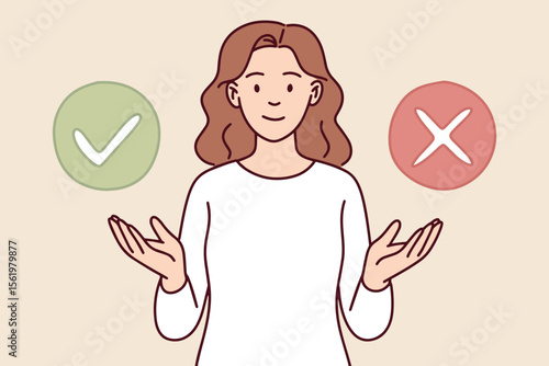 Woman is shown in two outfits — one appropriate for summer heat, the other not. Simple visual comparison of clothing dos and don’ts