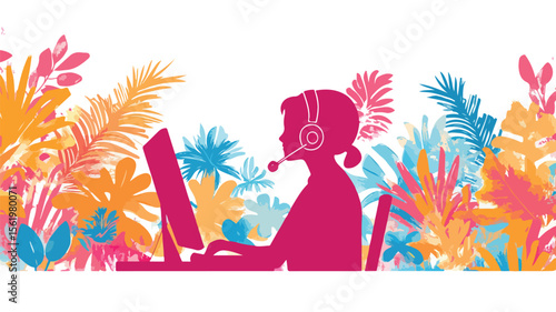 Professional Call Center Operator Consulting Customer Support - Business Communication Concept