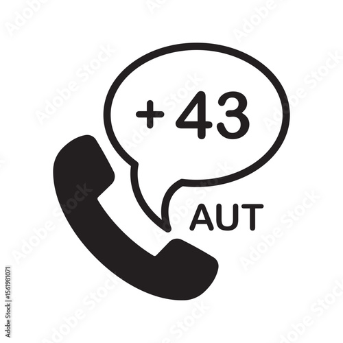 Austria Phone Number Icon | Dialing Code