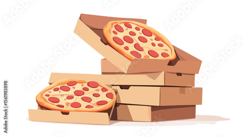 Stacked Pizza Box Carton Packages in Special Display