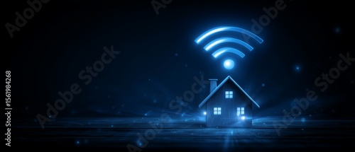Home Connectivity with Fast Internet and Glowing Wi-Fi Signal