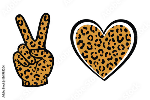 Leopard Print Peace Heart