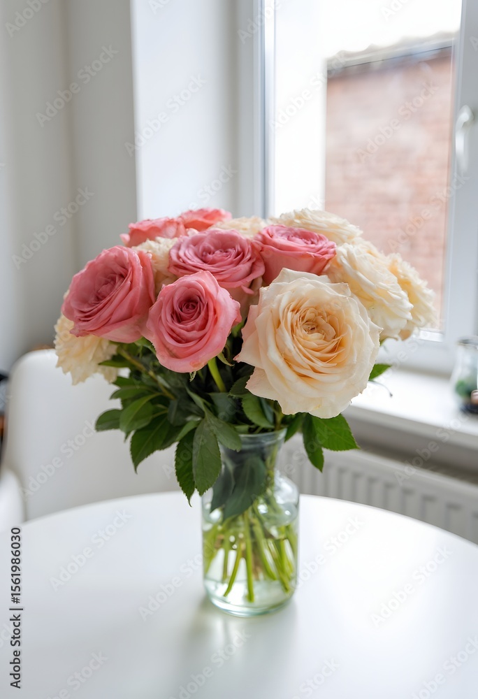 Obraz premium Flower Bouquet on White Table