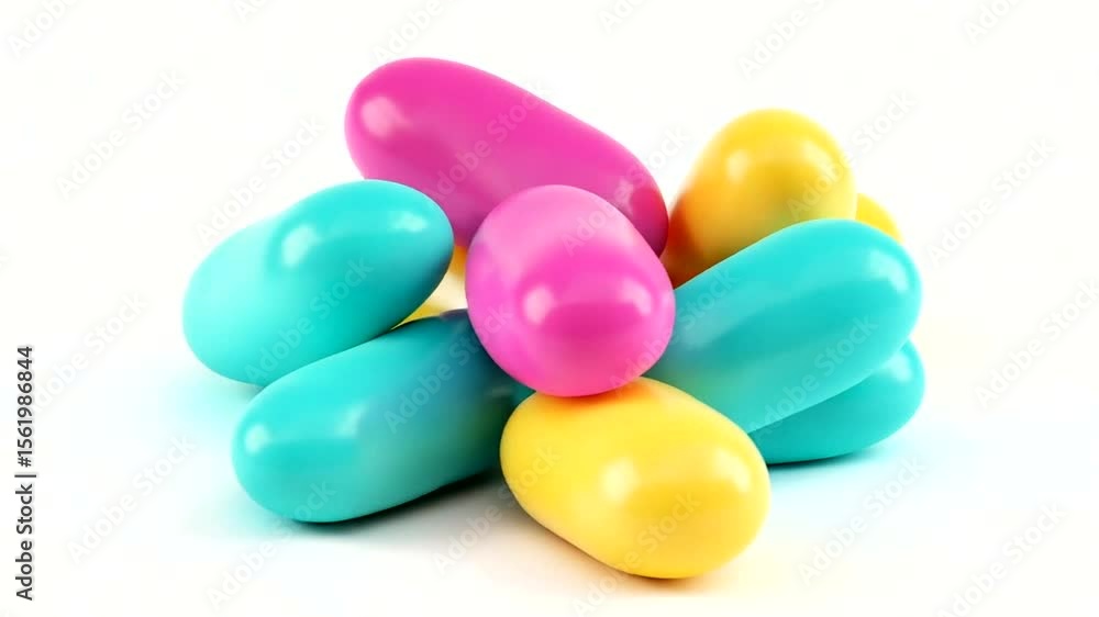 Colorful jelly beans pile on white background, various vibrant shades, perfect for sweets & treats Delicious candy Colorful jelly beans pile on white background, various vibrant shades, perfect for sweets & treats Delicious candy