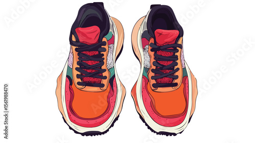 Stylish Ugly Sneakers with Chunky Sole Top View - Comfortable Footwear for Trendy Outfits