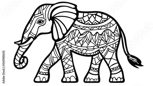 Elephant Coloring Pages for Kids - Creative and Educational Fun Vector Illustration