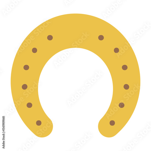 Horseshoe with nails, isolated. Good luck symbol, lucky charm, talisman. Flat vector illustration. 2026 Japanese, Korean, Vietnamese Chinese Lunar New Year holiday logo, icon, design element