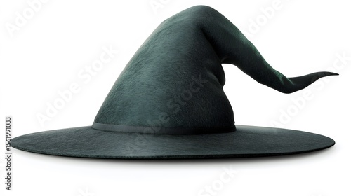 Dark Green Witch Hat, Fantasy Wizard Headwear, Halloween Costume Accessory