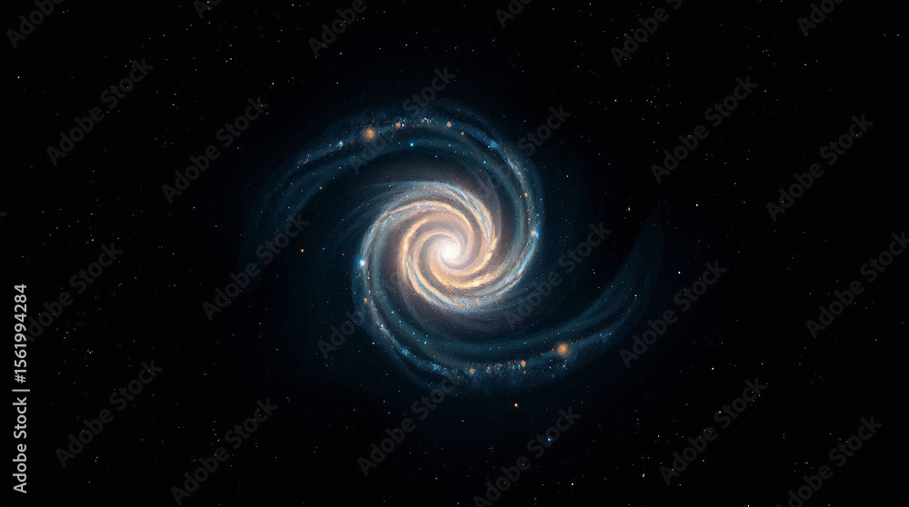 Obraz premium Galactic Blaze: The Fiery Core of a Distant Galaxy