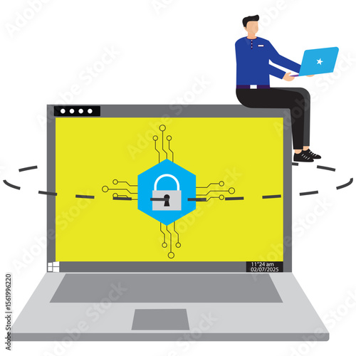 businessmen Digital Safety and Privacy Concept illustration