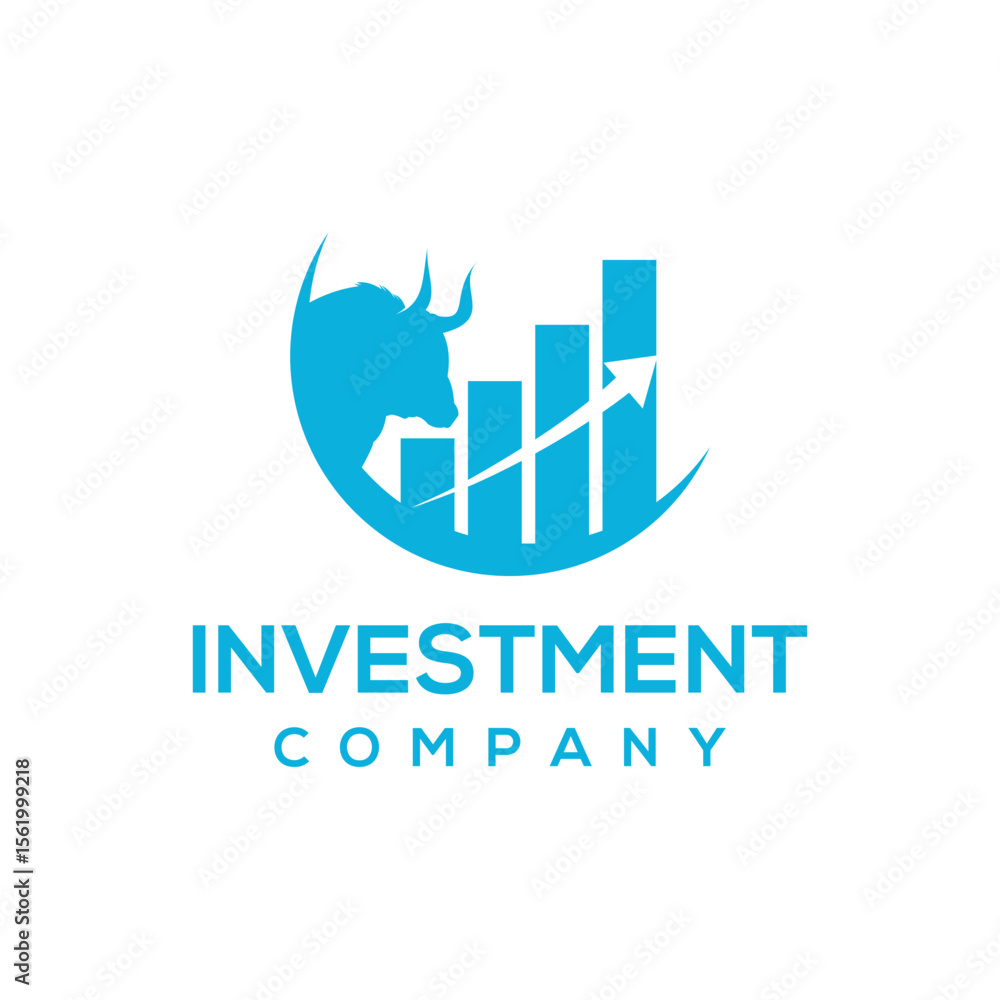 Fototapeta premium business investment logo design vector with bull