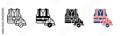 Safety Gear icon sheet multiple style collection
