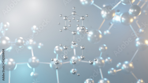 Fototapeta Naklejka Na Ścianę i Meble -  minoxidil molecular structure, 3d model molecule, antihypertensive structural chemical formula view from a microscope