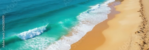 Aerial view of Santa Monica beach, ocean waves, water, waves