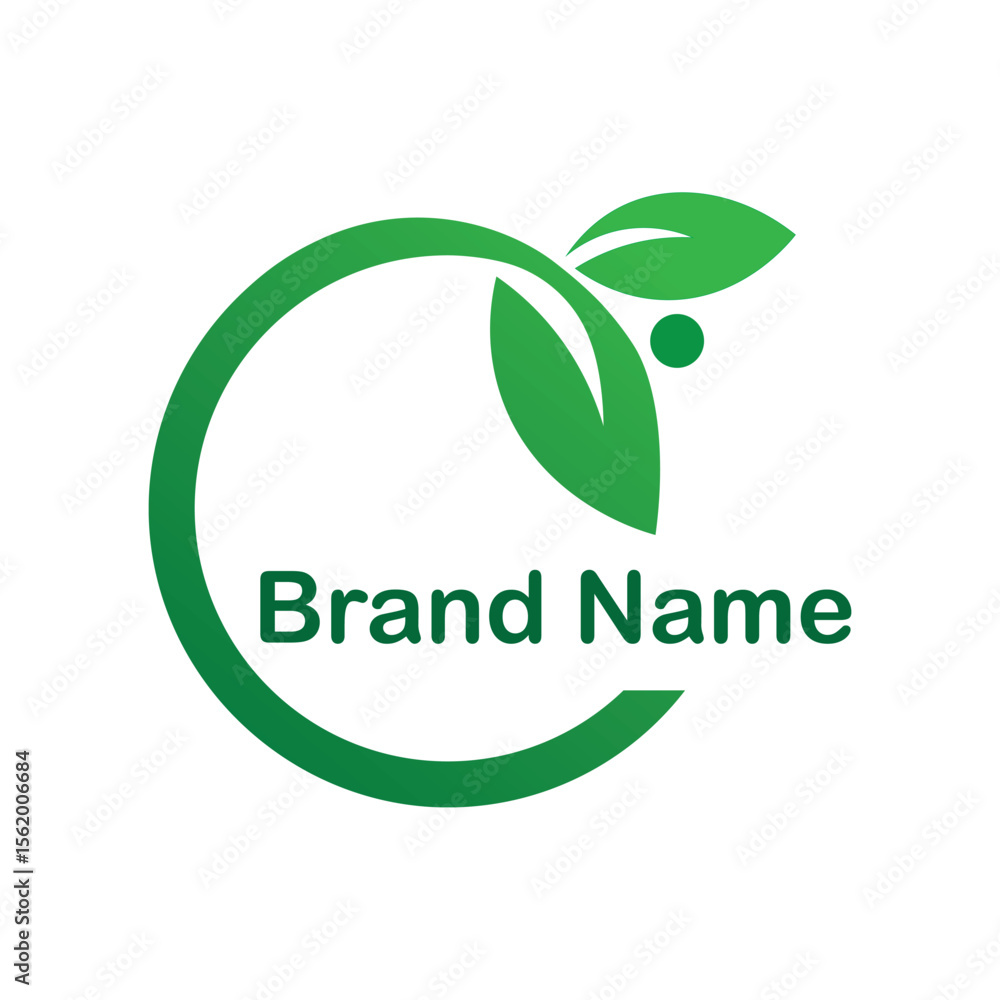 Fototapeta premium Leaf circle logo