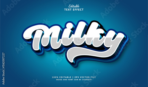 Milky Editable Text Effect Style 3d Bold