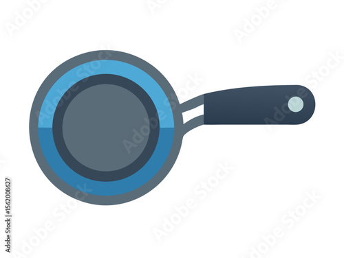 Simple Line Art Illustration of a Hot Pan with Steam , A minimalist, vector illustration of a frying pan heating up.