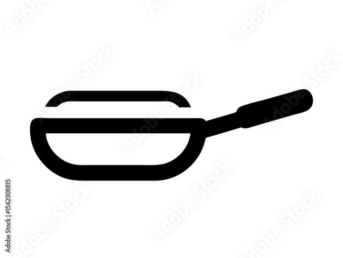 Simple Line Art Illustration of a Hot Pan with Steam , A minimalist, vector illustration of a frying pan heating up.