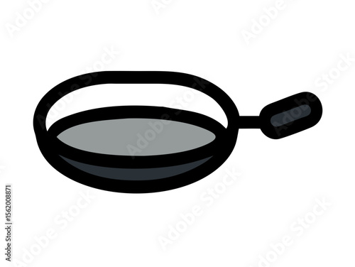 Simple Line Art Illustration of a Hot Pan with Steam , A minimalist, vector illustration of a frying pan heating up.