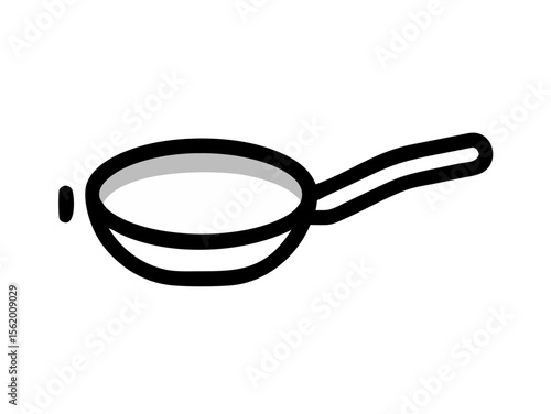 Simple Line Art Illustration of a Hot Pan with Steam , A minimalist, vector illustration of a frying pan heating up.