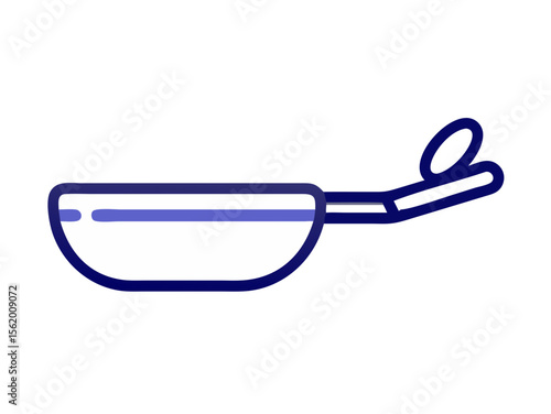 Simple Line Art Illustration of a Hot Pan with Steam , A minimalist, vector illustration of a frying pan heating up.