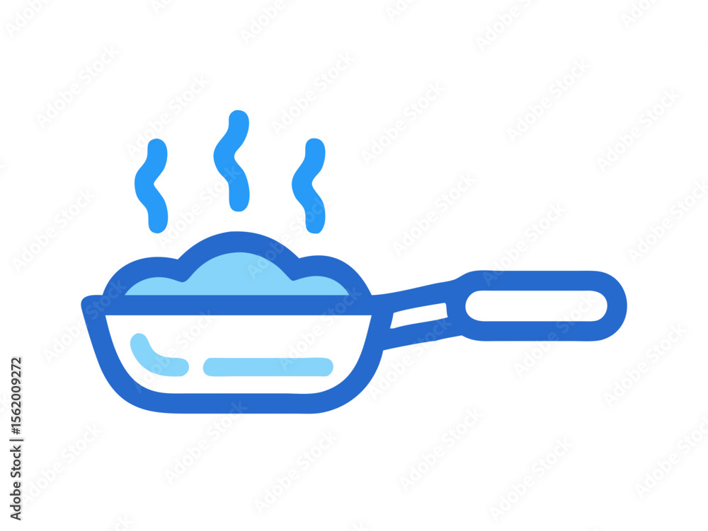 Simple Line Art Illustration of a Hot Pan with Steam , A minimalist, vector illustration of a frying pan heating up. Simple Line Art Illustration of a Hot Pan with Steam , A minimalist, vector illustration of a frying pan heating up.