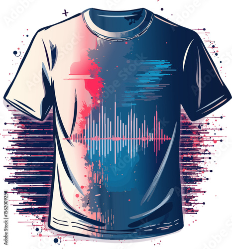 a t - shirt with a sound wave on it