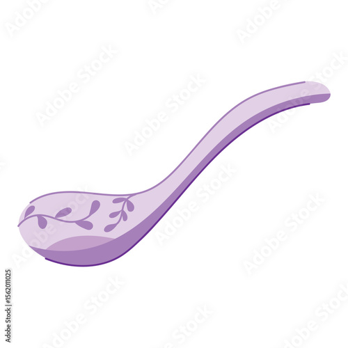 dining ceramic soup spoon cartoon vector illustration