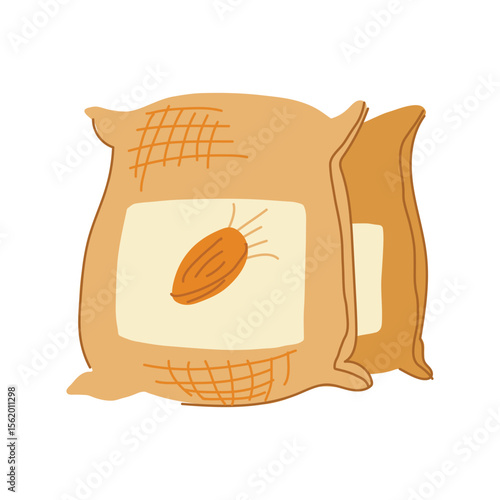 breakfast cereal bag cartoon vector illustration
