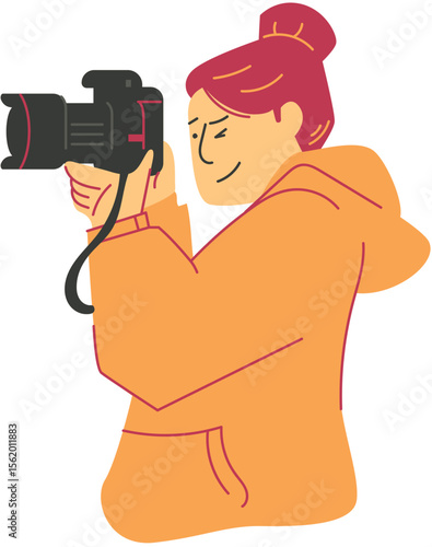 photographer with camera vector 