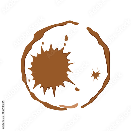 fabric coffee stain cartoon vector illustration