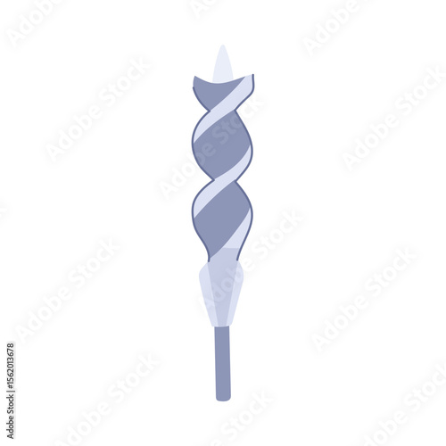 auger drill bit cartoon vector illustration