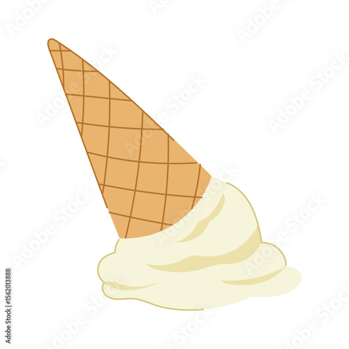 chocolate fallen ice cream cartoon vector illustration